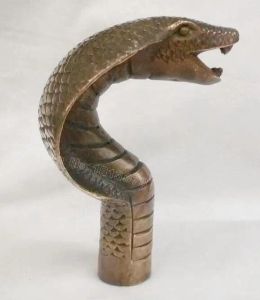 Sculptures en cuivre, vieux Bronze chinois sculpté à la main, Statue de Cobra, canne, tête de bâton de marche, expédition rapide