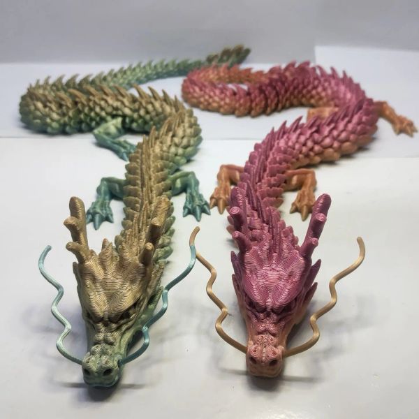 Esculturas Adornos para peceras Dragón Impreso en 3D Juguetes De Dragón Chino Móviles Adornos De Dragón Hechos A Mano Decoración De Dragón