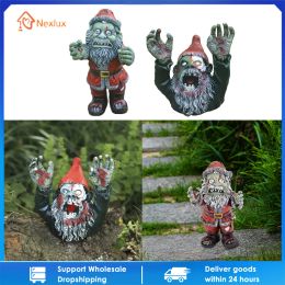 Sculptures Jardin Horreur Gnomes Statues Résine Bureau Pelouse Figurine Ornement Dessin Animé Zombie Nain Sculptures Extérieur Paysage Cour Décor