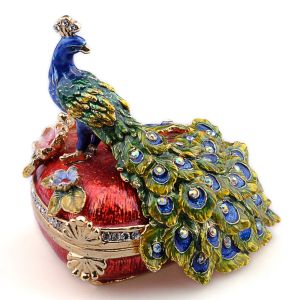 Sculptures Boîte à bijoux en forme de juif en forme de coeur bijoux bijoux KeepSake Animal Animal Figurines Figurines Gift