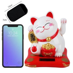 Sculptures vente chaude 5.5 pouces ABS chat chanceux serrer la main Statue japonaise fengshui chinois agitant chat maison cadeaux décoratifs