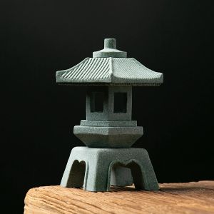 Sculpturen Hot Selling Chinese Solar Lamp Zen Stone Pagode Decoratie Ornament Tuin Yard Hars Ambachten