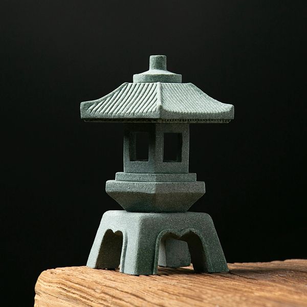 Sculptures Vente chaude lampe solaire chinoise Zen pierre pagode décoration ornement jardin cour résine artisanat