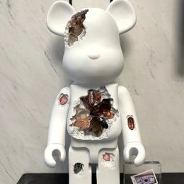 Sculptures Grande Statue d'ours Violent en Cristal, Corrosion surdimensionnée, Sculpture en Bearbrick, Luxe, décoration de Salon, 1000% Bearbrick