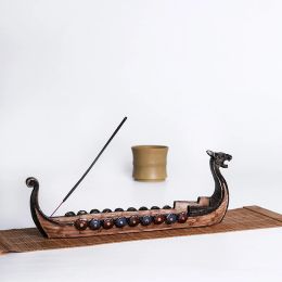 Esculturas Dragón Dragón Adornos Barco Dispositivo De Incienso Interior Vikingos Barcos Modelo De Vela Regalos De Juguete Barco Pirata Decoración De La Sala De Estar