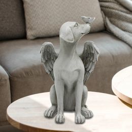 Sculptures Statue commémorative, Angel Dog Remembrance SweepSake Sculpture Grave Marker Resin Figurine Pour honorer un animal de compagnie chéri