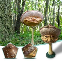 Sculptures Mini champignon amusant en résine, Sculpture de jardin de maison, artisanat décoratif en résine, accessoires de décoration de maison