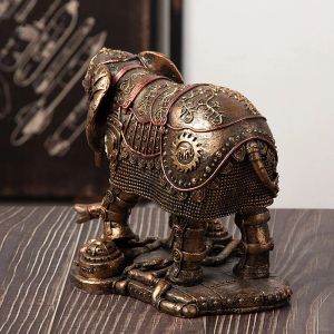 Sculptures norhteuins résine punk éléphant vapeur statue sculpture intérieur steampunk metal metal mécanique fantasy figurines for intérieur décorations