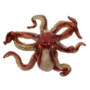 Sculpturen Octopus Bejeweled Emaille Trinket Box Sea Life Sieraden Container Nautische Gift Craft Decor