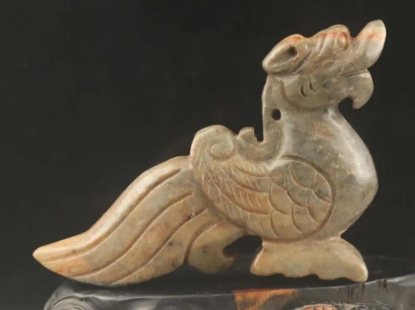 Sculptures Old China Natural Jade Handscarved Status Dragon