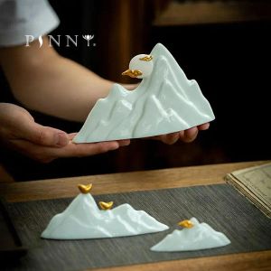 Sculptures PINNY ornements de montagne chinoise en céramique accessoires de décoration de maison Sculpture de paysage Zen ornements créatifs