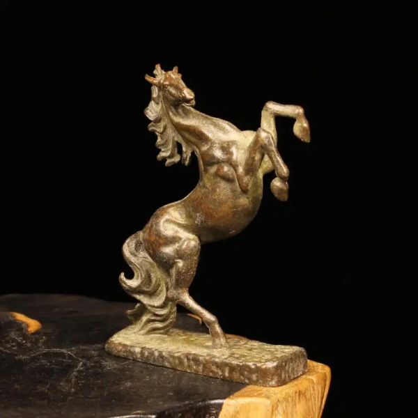 Sculptures Violet Cuivre 12 Zodiaque Cheval Feng Shui Ornement Vintage Laiton Chanceux Cheval Statue Figurines Bureau Décoration Artisanat Cadeau