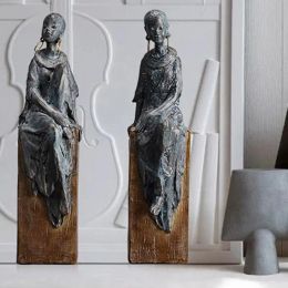Sculptures résine statue africaine vintage femme africaine figurines décor noires statues exotiques ornements art ornements pour la librairie intérieure à la maison décor