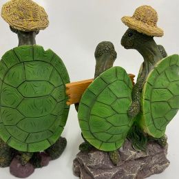 Sculptures Résine Tortue Statue Voyage Tortue Résine Ornements Tortue Fée Cadeau Créatif Artisanat Résine Ornements Maison Jardin Décor