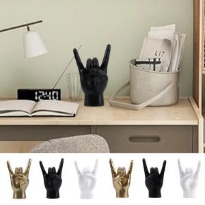 Sculptures Rock Gesture Statue Créative Je T'aime Main Sculpture Rock And Roll Musique Geste Résine Statue Ornement Maison Bureau Décoration