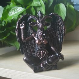 Sculpturen Satan Demon Mendez Pagan Meditatie Geit Standbeeld Drakenboot Opslag Home Decor Kantoor Decoratie Hars Ambachten Cool Verjaardagscadeau