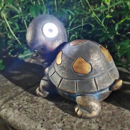 Sculptures Tortue à énergie Solaire Lumière Animale Jardin Lampe LED étanche Statue de Pelouse Couleur, Surface Lisse, Taille Mini égayez Votre