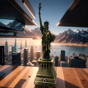 Esculturas Estatua de la Libertad y Empire State Building Estatuas de Metal Esculturas de decoración de Habitaciones Americanas, Accesorios únicos de Escritorio para decoración del hogar