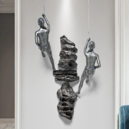 Sculptures les grimpeurs résine grimpant des femmes décoration suspendue de style industrie