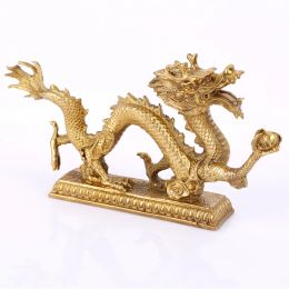 Sculptures Douze Zodiaques de Bon augure Cuivre Bronze Dragon Pendule Feng Shui Décorations Bureau à Domicile Qinglong Bonne Chance Dragon décoration