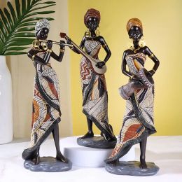 Sculpturen Vilead Resin Afrikaanse vrouwen standbeeld moderne kunst figuur woonkamer kantoor interieur decoratie accessoires nieuwjaar geschenken