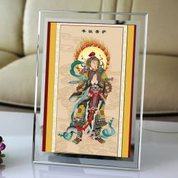 Sculptures weituo bodhisattva portrait photo papier emballage en plastique imprimed bouddha peinture weituo cristal frame