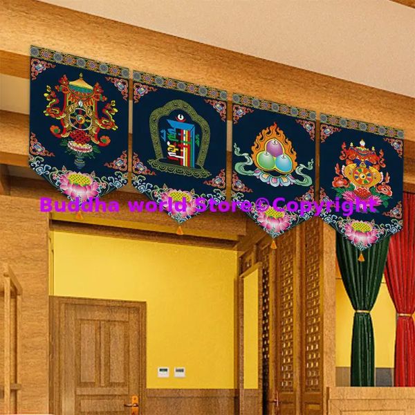 Sculptures Fournitures bouddhistes en gros # HOME Temple autel Décoration murale Bénédiction de bon augure Kalachakra Décoration suspendue peinture Ornement