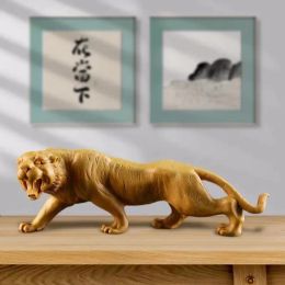 Sculptures Sculpture sur Bois Animal Tigre Petite Statue en Bois Massif Art Sculpture Dominatrice Maison Chambre Bureau décoration Bureau oeuvre