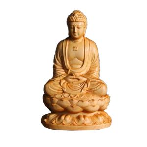 Sculptures en bois Bouddha Figurine bouddhiste petite statue esthétique décor de salle de yoga studio bureau décor ornements décoration de la maison