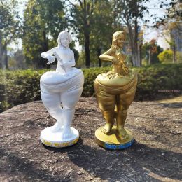 Sculpturen Yoga Studio Afslankende Godin Sculptuur Dikke Vrouw Afvallen Standbeeld Schoonheid Gezondheid Receptie Ornamenten Hars Ambachten Home Decor