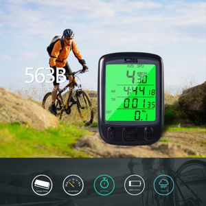 SD-563A Road Mountain Bike Computer kilometer teleter LCD groot scherm waterdichte snelheidsmeter Groene achtergrondverlichting fietsende apparatuur