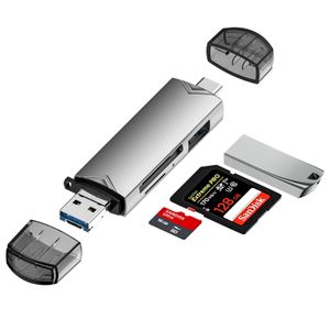SD -kaartlezer USB C Card Reader 6 In 1 USB 2.0 Universal OTG TF/SD -kaart voor Android -telefooncomputerverlenging Adapter
