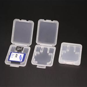 Boîte de rangement pour carte mémoire SD TF Double fentes Épaissir les conteneurs en plastique transparent Étui de protection en plastique Porte-conteneur Boîtes d'emballage