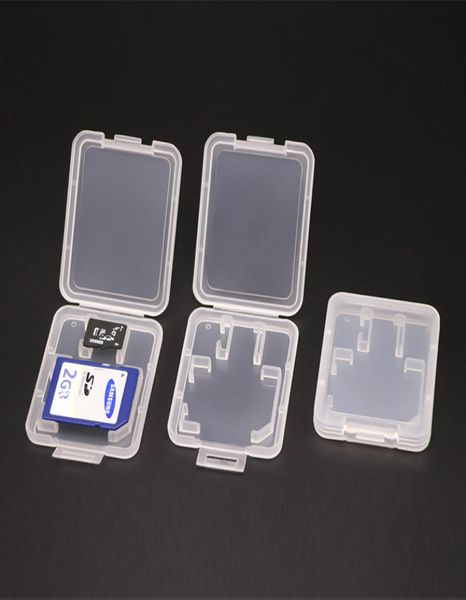 Boîte de rangement de carte mémoire SD TF Double machines à sous épaississeurs blancs récipient de protection en plastique transparent Easy Retwork Container Holde5206348