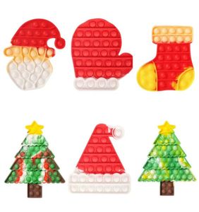 SD004 Favor Puzzle Toy Push Finger Sensory Bubble Christmas Christmas Tree Glove Kids Anxiété Stress RELAIT