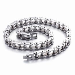 SDA Cool – chaîne de motard en acier inoxydable 316L, collier pour hommes et femmes, chaîne de moto Simple, bijoux de 10mm de large, haute Polish239O