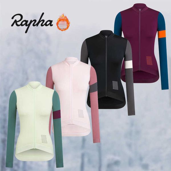 RAPHA Automne Et Hiver Hommes Et Femmes Même Polaire Chaud À Manches Longues Plus Polaire Épais Vêtements D'équitation Route VTT Vêtements T231212