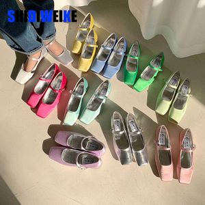 SDWK nouveauté couleur bonbon Style doux boucle Mary Janes chaussures femmes bouche peu profonde décontracté étudiant talons bas 0220