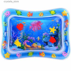 Sea Animal Print Baby Opblaasbare Speelmat Baby Speelgoed voor Pasgeboren Jongen Meisje Water Entertainment Spelen Zwemmen Games Speelgoed L230518