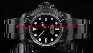 Livraison gratuite SEA DWELLER 44mm en acier inoxydable noir PVD DATE mécanique mouvement automatique montre 116660 montre-bracelet pour hommes