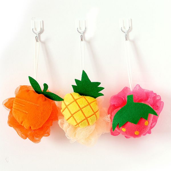 Éponge de bain aux Fruits, boule de bain mignonne, brosses à récurer pour enfants, vente en gros