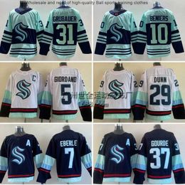 Sea Monsters Ice Hockey Jersey Broidered Taille 31 37 Inverse American Team Long Mancheved