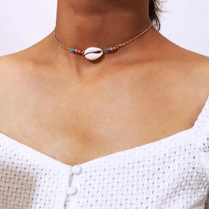 Sea Shell Choker ketting vrouwen natuurlijke shell sieraden chocker kleurrijke kraal eenvoudige halsles voor meisjes hanger ketting