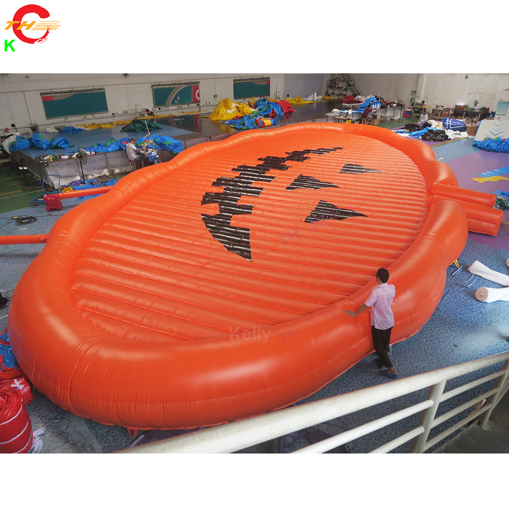 Zeerschip naar de deur Outdoor Activiteiten Commerciële gigantische opblaasbare bounce jump pad air jumping kussen sportspel te koop