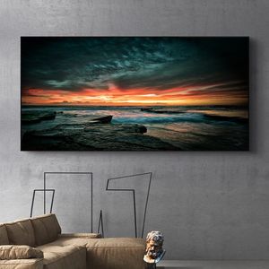 Mer coucher de soleil affiche paysage imprime toile peinture mur Art photos pour salon toile décoration intérieure décoratif Cuadros