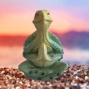 SEA TURTLE Figurine Méditation Turtle Statue Zen Yoga Tortoise Sculpture Miniature Turtle Sea Resin Ornement Home Garden Decor 231222