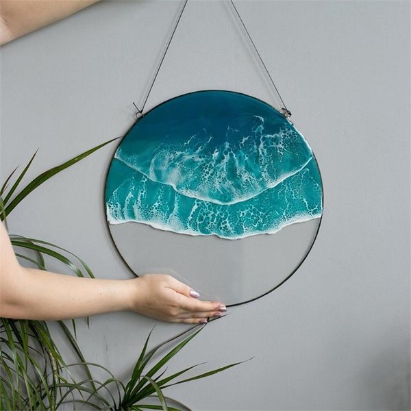 Mer Vague Tenture Décoration Pendentif Home DecorTV Fond Mur Pendentif Décor Artisanat Nordique Océan Côtier Plage Paysage 220407