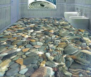 Salle de bain Sea World Peinture 3D du sol au sol, revêtement de sol en vinyle pour salle de bain