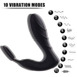 SEAFELIZ Siliconen Mannelijke Prostaat Massager Anale Vibrator 10 Speed sexy Speelgoed Voor Mannen Draadloze Afstandsbediening Butt Plug Met ring