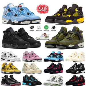 Jordans 4 Jorden4s Basketball Shoes Zapatos de baloncesto Black Cat 4s Jumpman 4 Seafoam Sail Pine Green Year Of The Dragon Thunder Sneaker